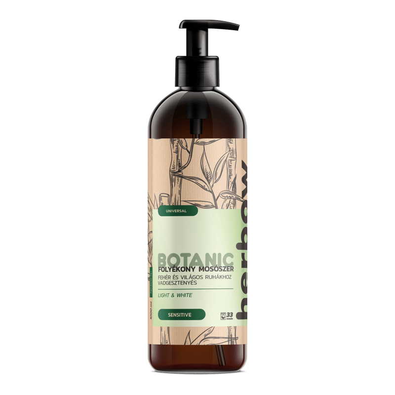 Herbow BOTANIC Universal Light & White (horse chestnut) liquid laundry detergent for white and light clothes, tea flower scent
