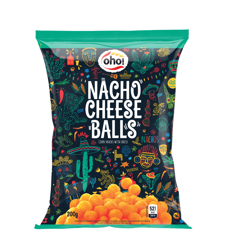 OHO corn snack “Nacho cheese balls” 200g