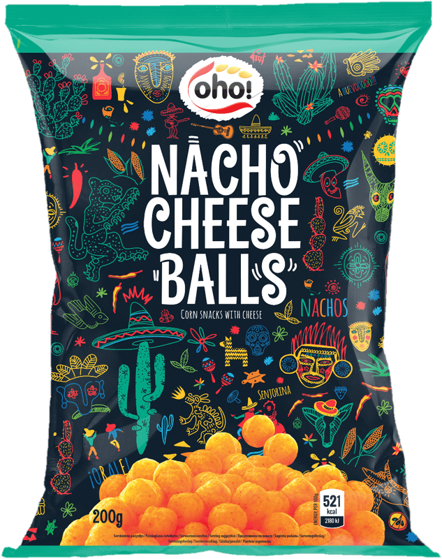 OHO corn snack “Nacho cheese balls” 200g