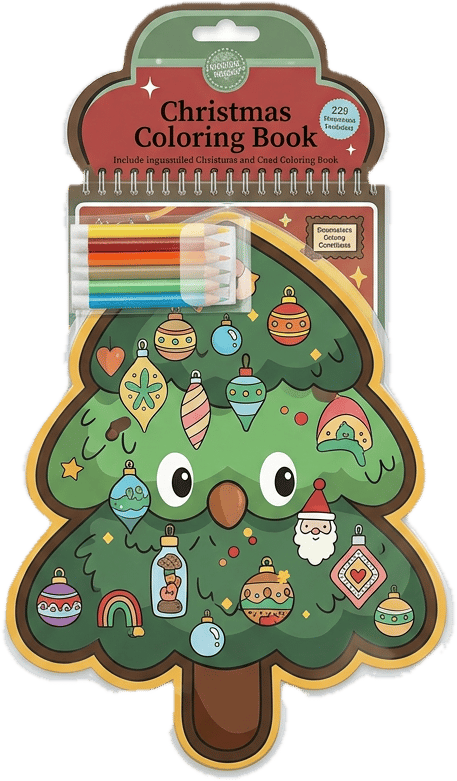 XMAS SHAPED COLOURING BOOK, 30CM, 20 SHEETS