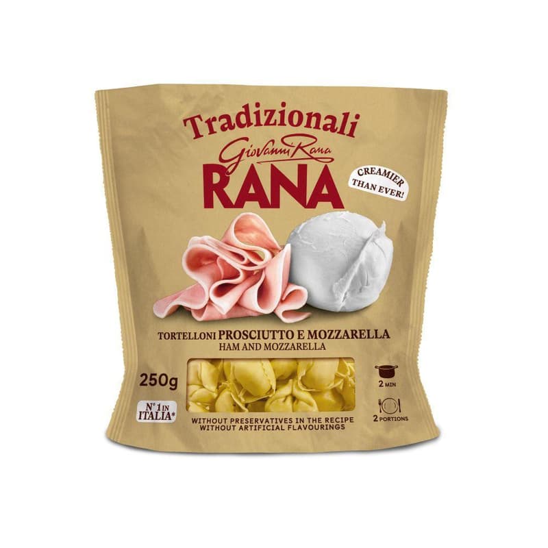 Rana Tortelloni with cooked ham and mozzarella filling