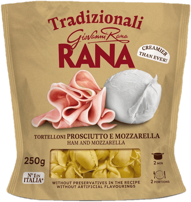 Rana Tortelloni with cooked ham and mozzarella filling