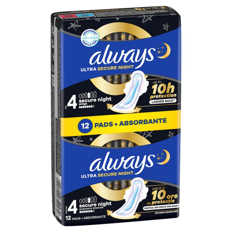 Always Ultra Secure Night Winged Sanitary Napkin (Size 4)