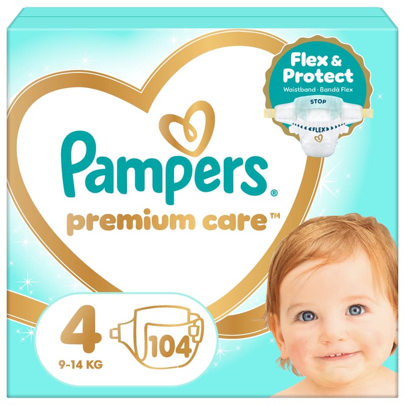 Pampers Premium Care Pelenka, Méret: 4 (9-14 kg) 104 db