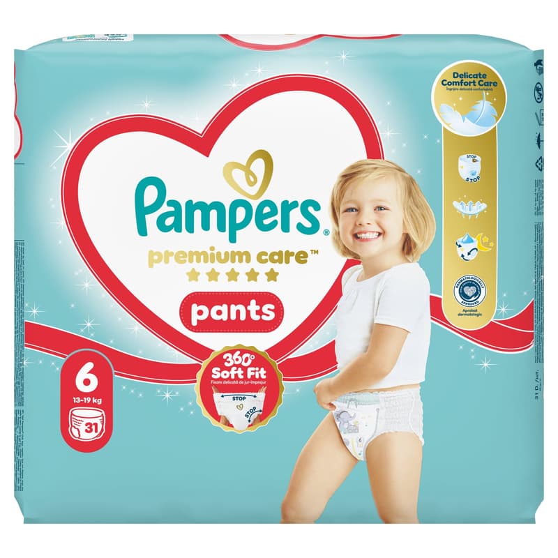 Pampers Premium Care Pants Bugyipelenka, Méret: 6 (13-19 kg) 31 db