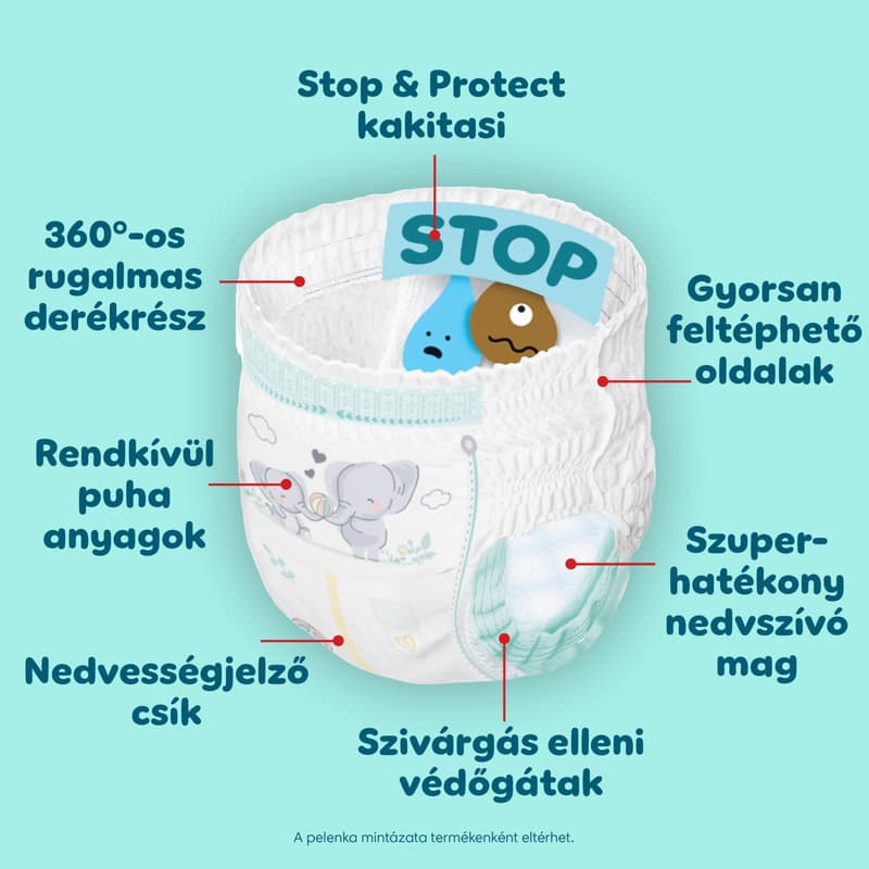 Pampers Premium Care Pants Bugyipelenka, Méret: 6 (13-19 kg) 31 db