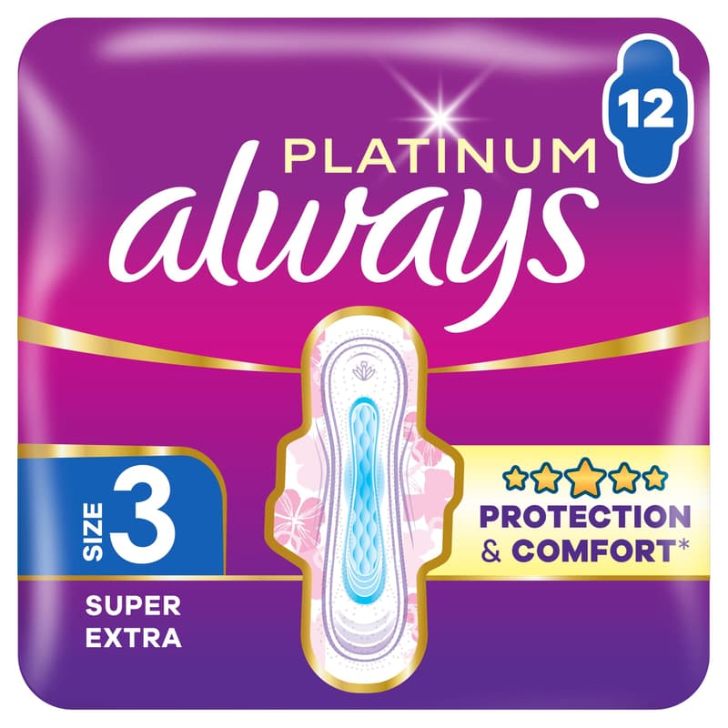 Always Platinum Egészségügyi Betét, 3-as méret, 12 db