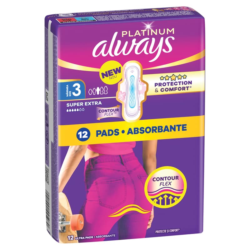 Always Platinum Egészségügyi Betét, 3-as méret, 12 db
