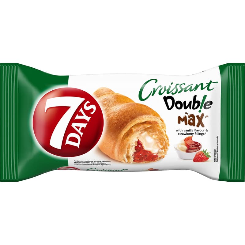 7Days Doub!e Max Croissant with Vanilla Flavor and Strawberry Filling