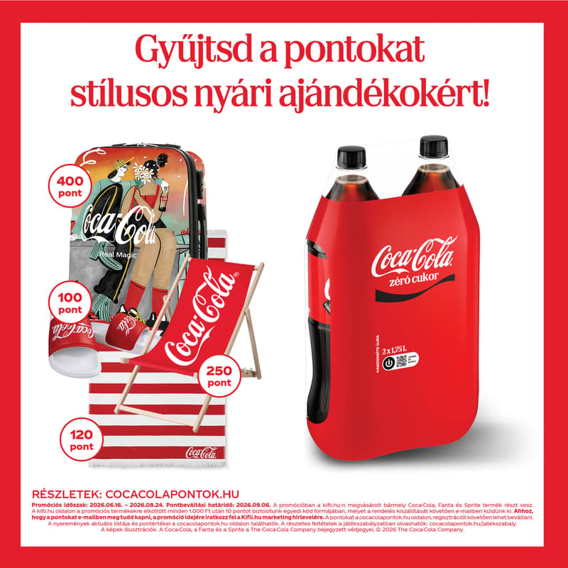 Coca-Cola Zero colaízű energiamentes szénsavas üdítőital multipack (2x1,75l)