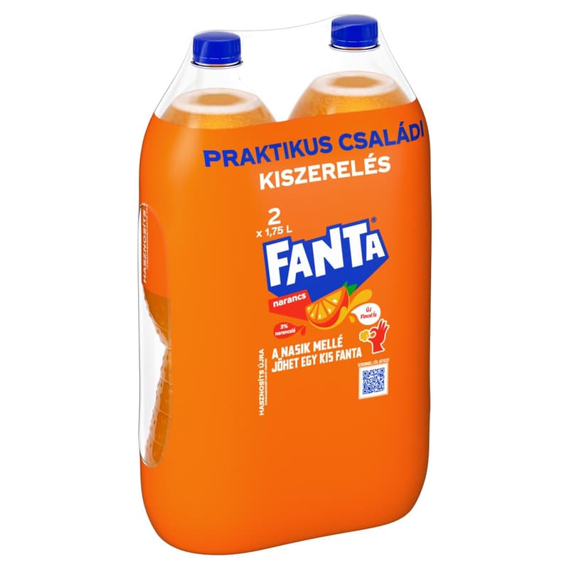 Fanta Orange carbonated soft drink in multipacks of 2