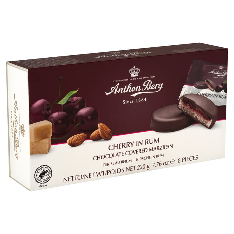 Anthon Berg F&M Chocolate with marzipan and cherry filling in rum
