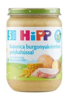 Hipp Kukorica burgonyakrémben pulykahússal 5 hónapos kortól
