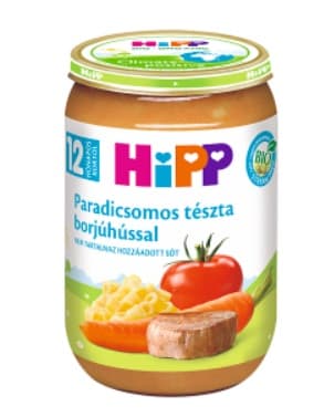 Hipp BIO Paradicsomos tészta borjúhússal 12 hónapos kortól