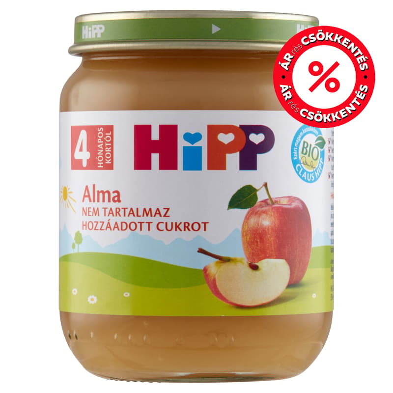HiPP BIO alma gyümölcsdesszert 4 hónapos kortól