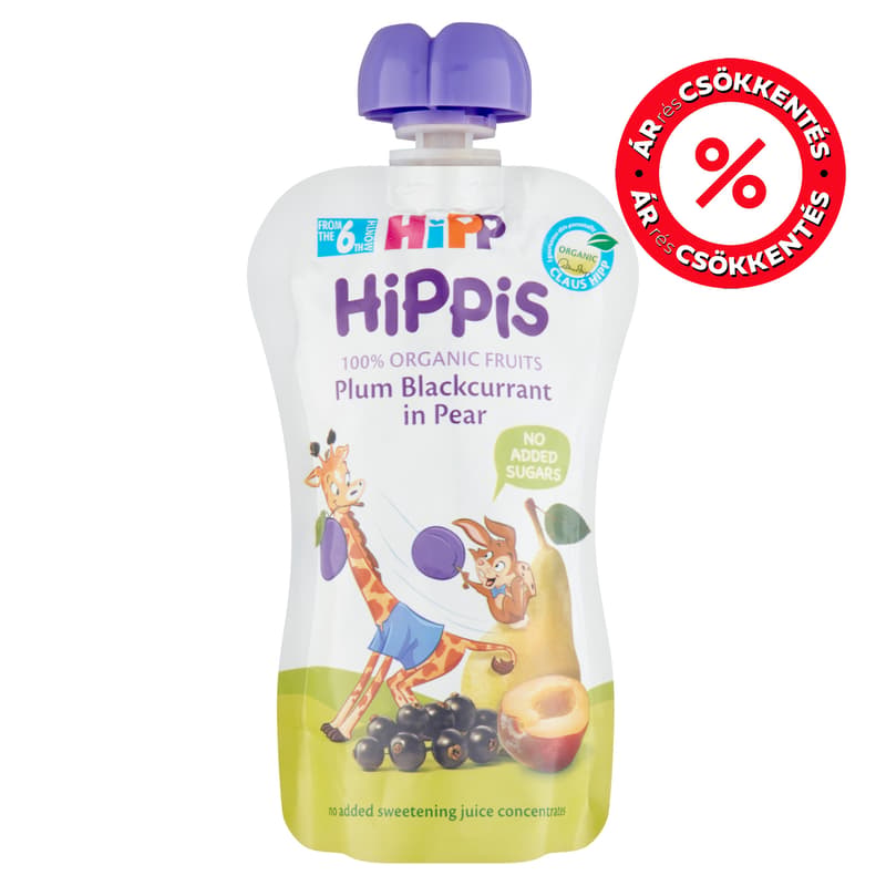 Hipp BIO HiPPiS Szilva-Feketeribizli Körtében 6 hónapos kortól