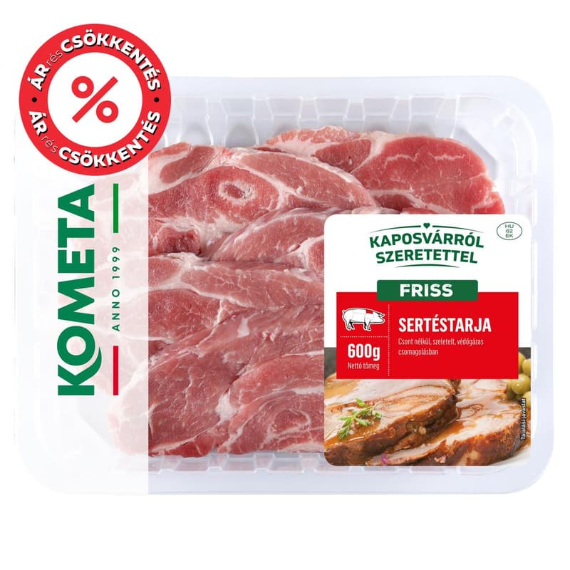 Pork loin without bone, sliced