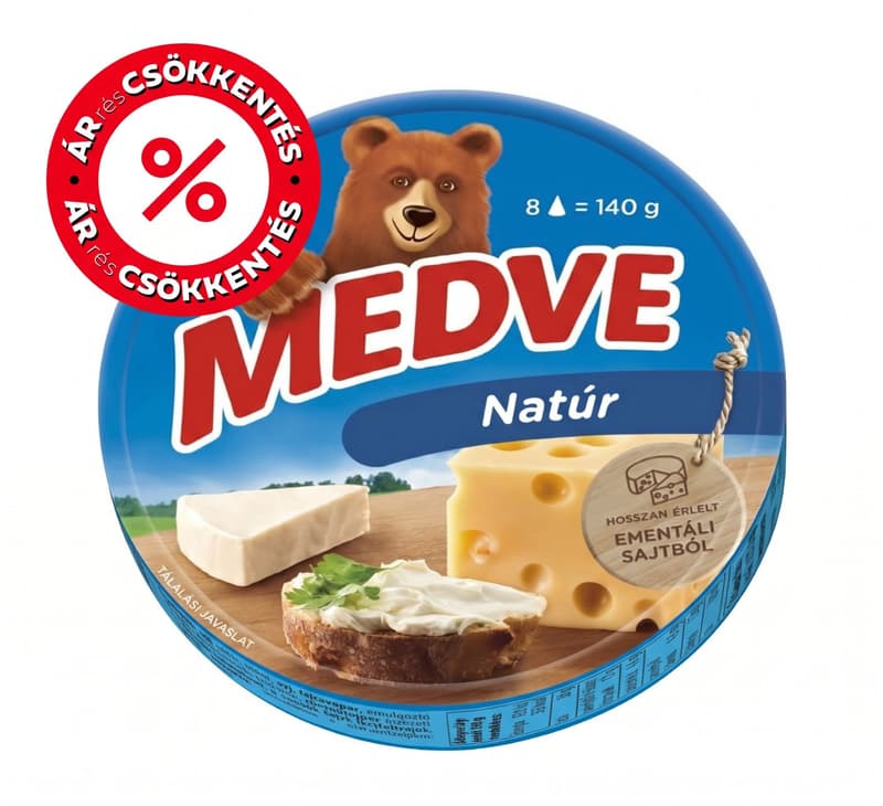 Medve natúr, kenhető, zsíros, ömlesztett sajt