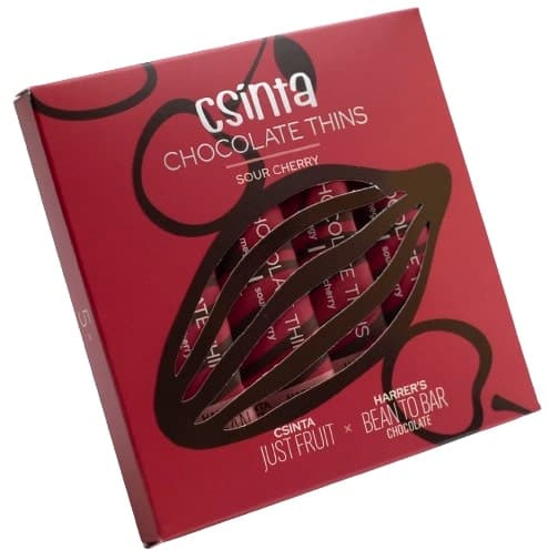 Csinta Chocolate Thins Meggyes csokoládé szeletek (5db-os)