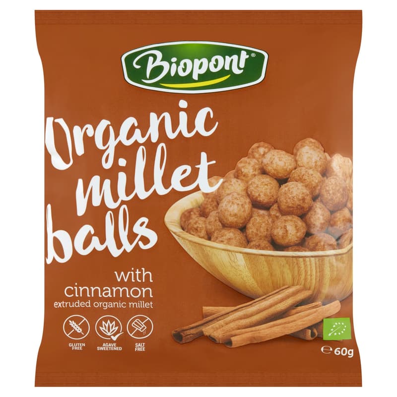 Extrudált BIO kölesgolyó, fahéjas