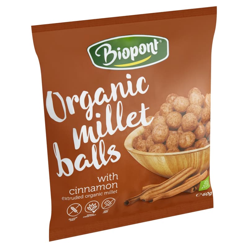 Extrudált BIO kölesgolyó, fahéjas