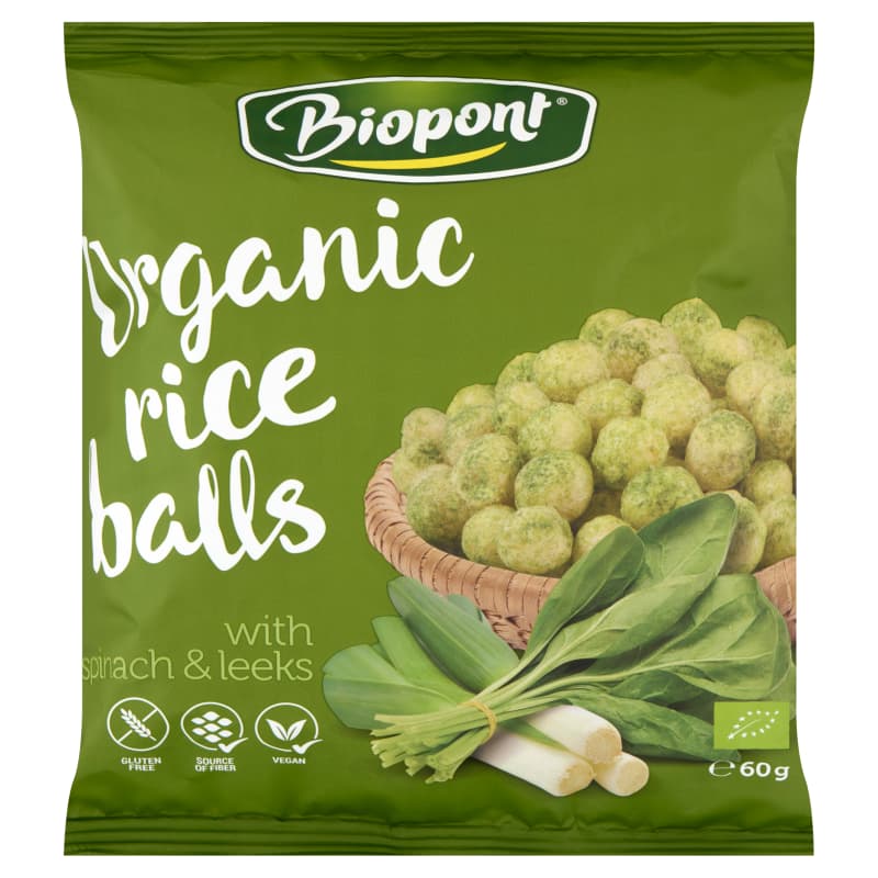 Biopont Extrudált BIO rizsgolyó spenóttal és póréhagymával (gluténmentes)