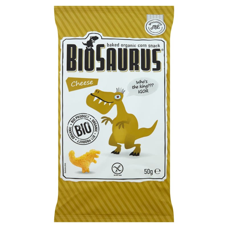 BioSaurus Igor Kukoricás BIO snack, sajtos