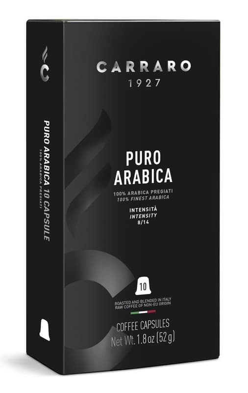 Carraro Nespresso compatible coffee capsules - Puro Arabica
