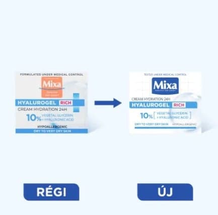 Mixa Hyalurogel Rich Intensive Moisturizing Face Cream with Hyaluronic Acid for Sensitive and Dehydrated Skin