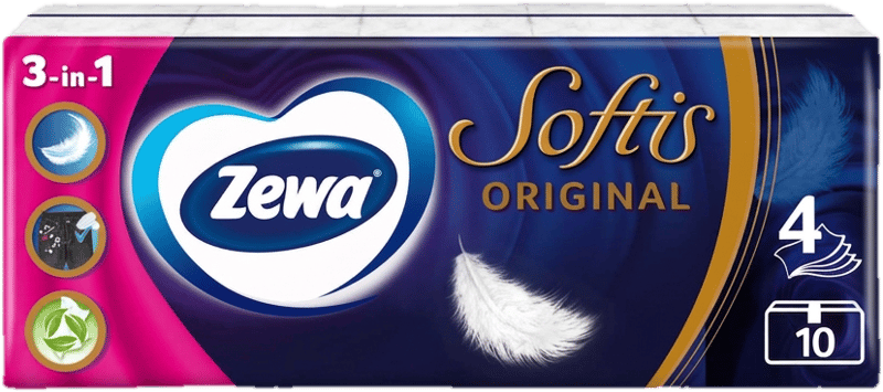 Zewa Softis Original illatmentes papír zsebkendő 4 rétegű