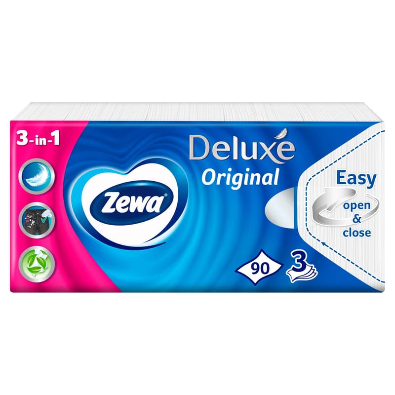 Zewa Deluxe 3-ply paper handkerchief Classic