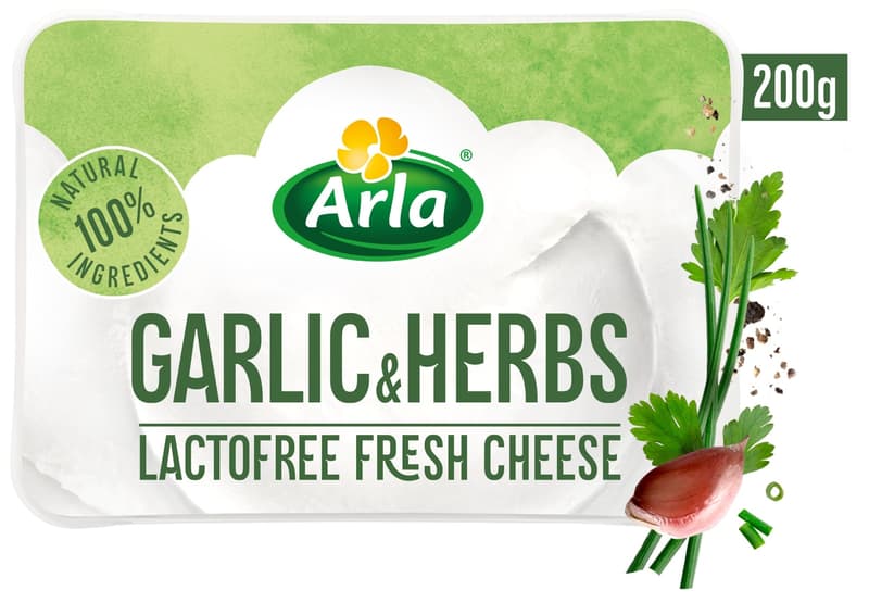 Arla Lactose-free Fresh, Greasy Soft Cream Cheese with Garlic
