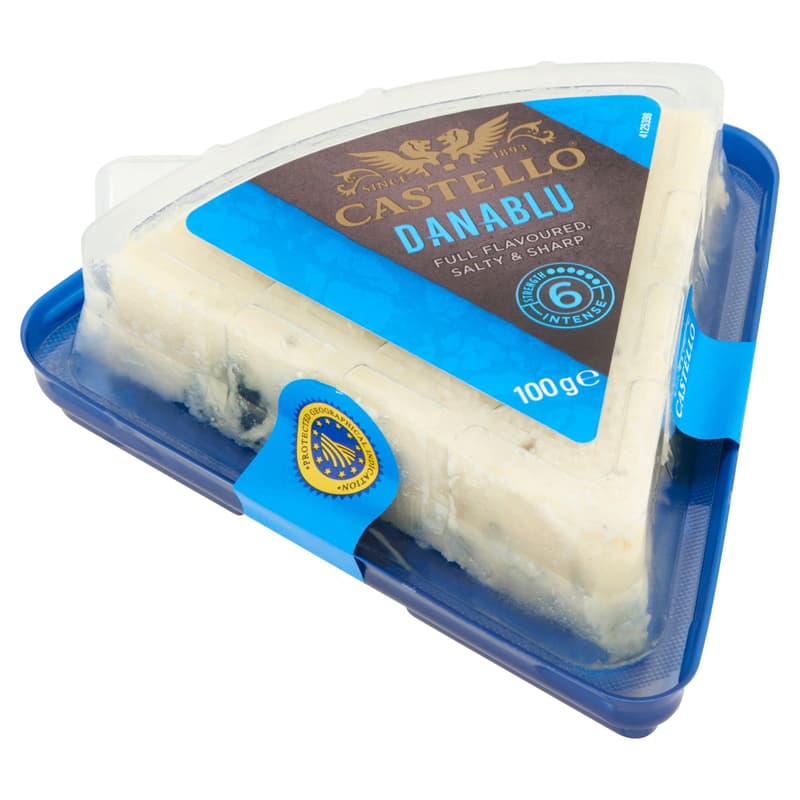 Castello Danablu 50+ Danish fat-rich semi-hard cheese with blue mold