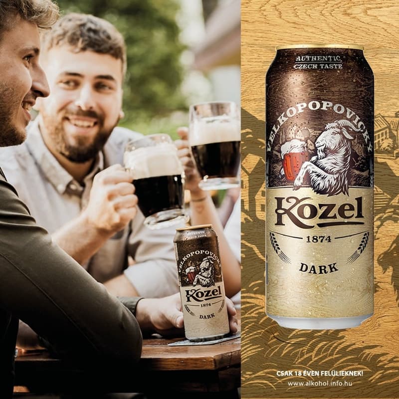 Velkopopovický Kozel Dark barna sör 3,8%