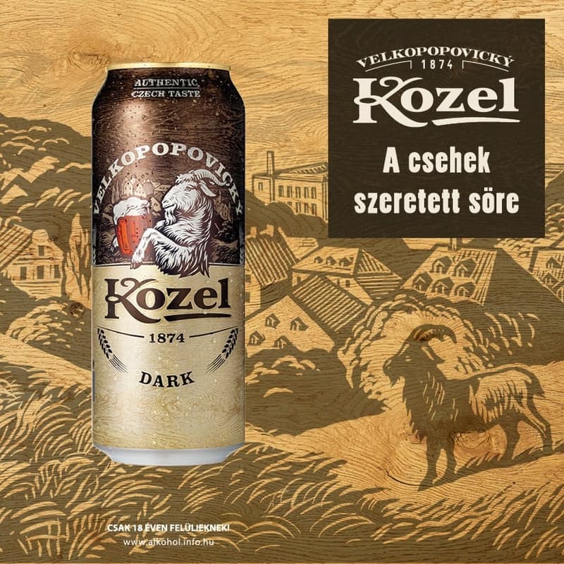 Velkopopovický Kozel Dark barna sör 3,8%