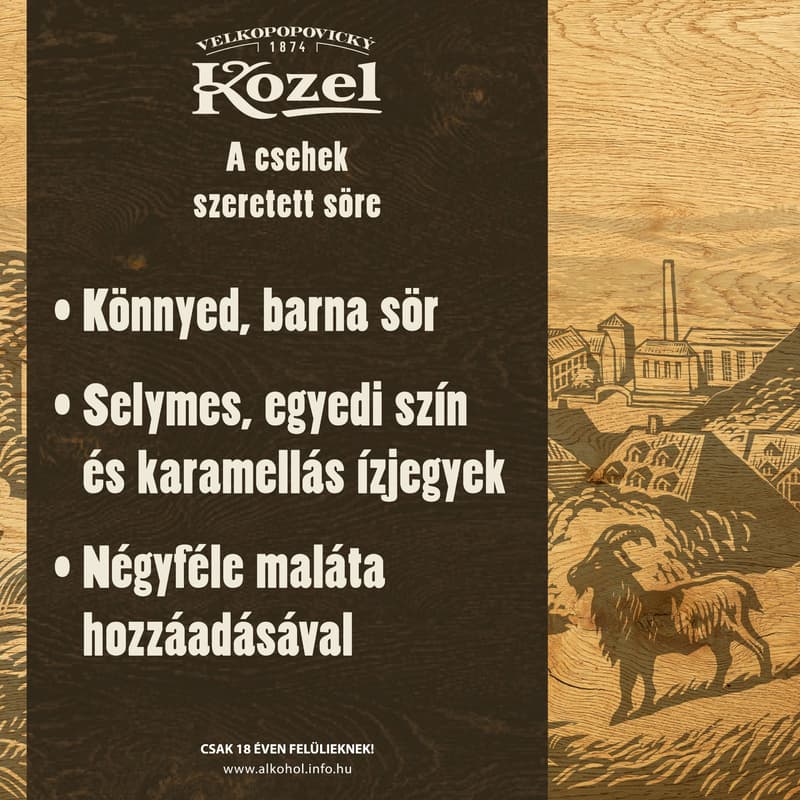 Velkopopovický Kozel Dark barna sör 3,8%