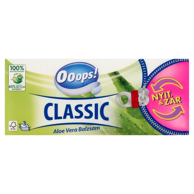 Ooops! Aloe Vera 3 ply paper handkerchief
