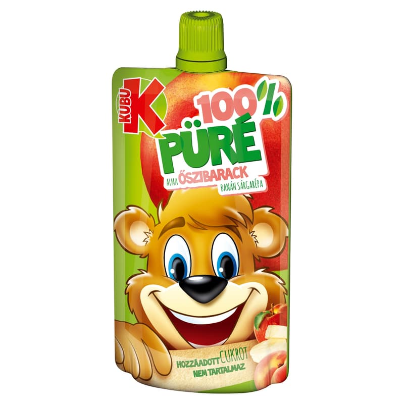 Kubu 100% Alma-Őszibarack-Banán-Sárgarépa püré C-vitaminnal