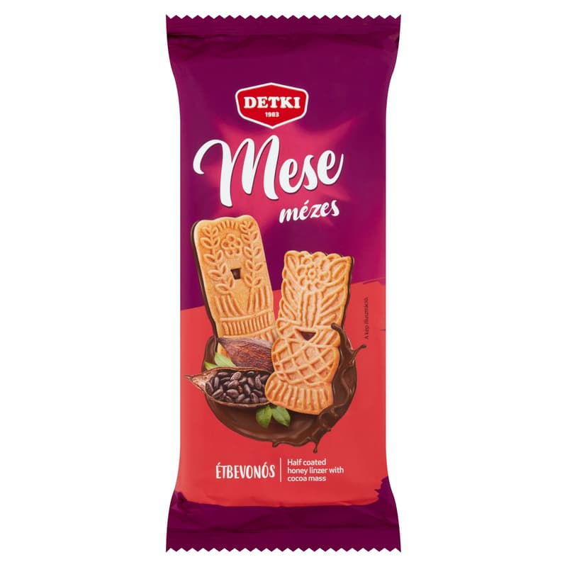 Detki Mese mézes linzer kakaós étbevonómasszával félig mártva