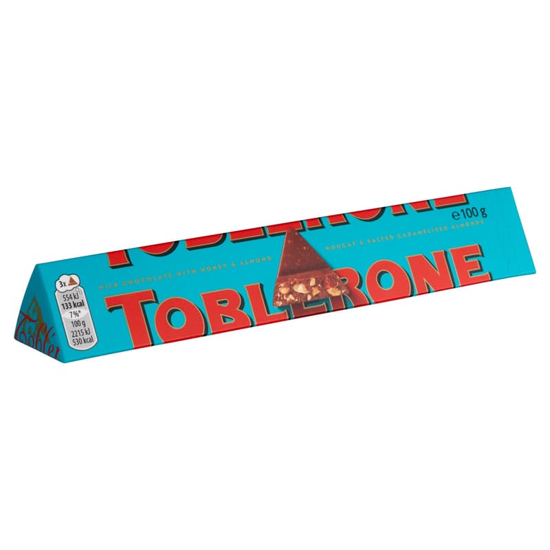 Toblerone (Crunchy) Sózott, karamellizált mandulával, mézzel és mandulanugáttal