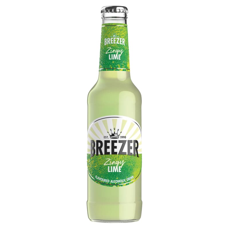 Bacardi Breezer Lime alcoholic carbonated green lemon flavored refreshing drink 4%
