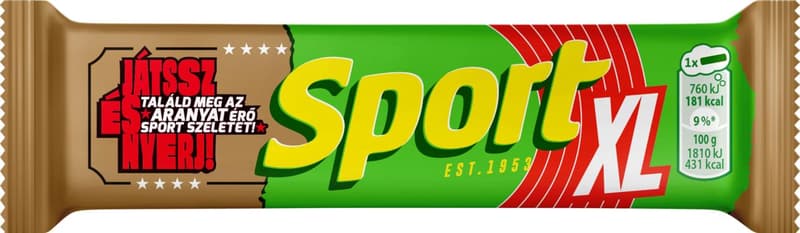 Sport XL rum-flavored cocoa slice dipped in dark chocolate