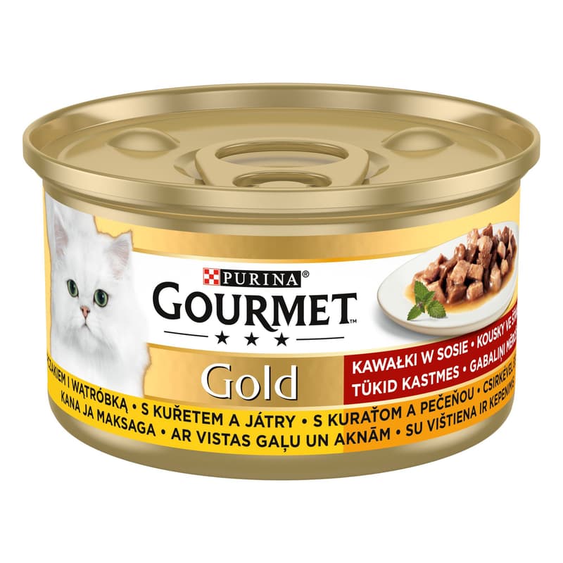 Gourmet Gold Wet cat food in chicken and liver sauce
