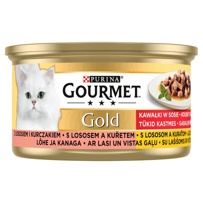 Gourmet Gold Wet cat food in salmon and chicken sauce