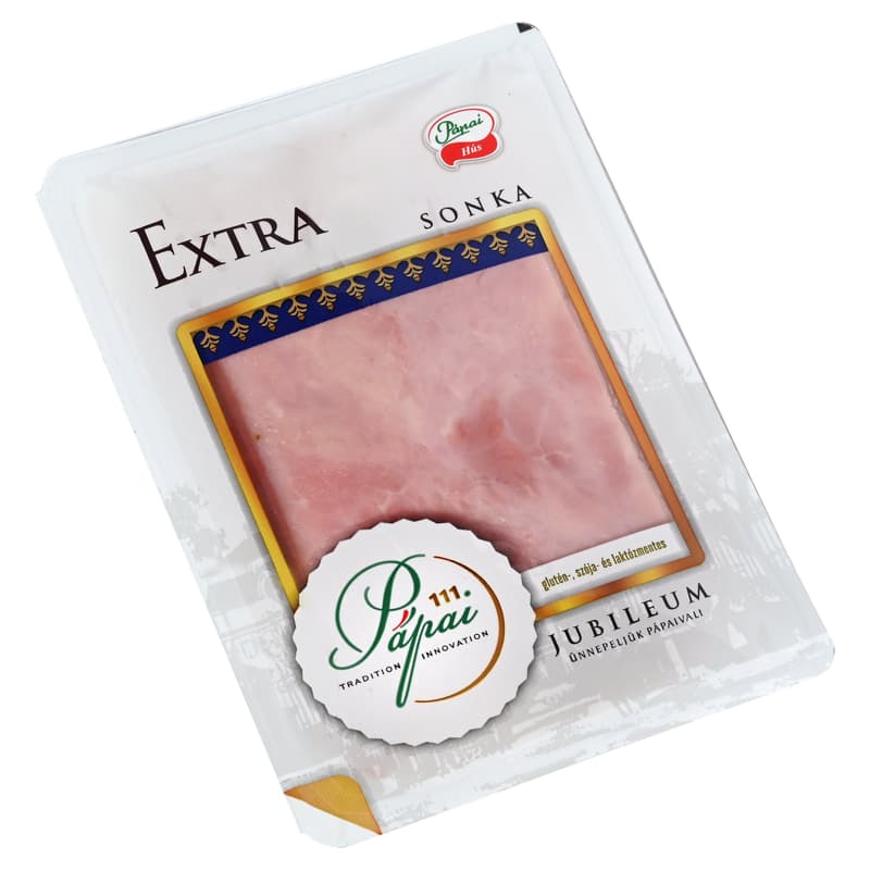 Papal extra ham in sliced shielding gas packaging