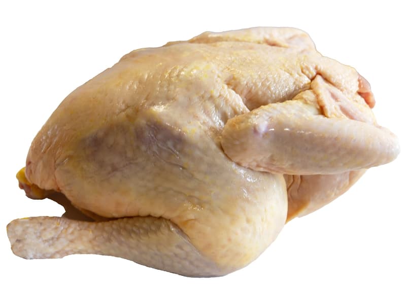 Fresh gutted farmed chicken, without trimmings