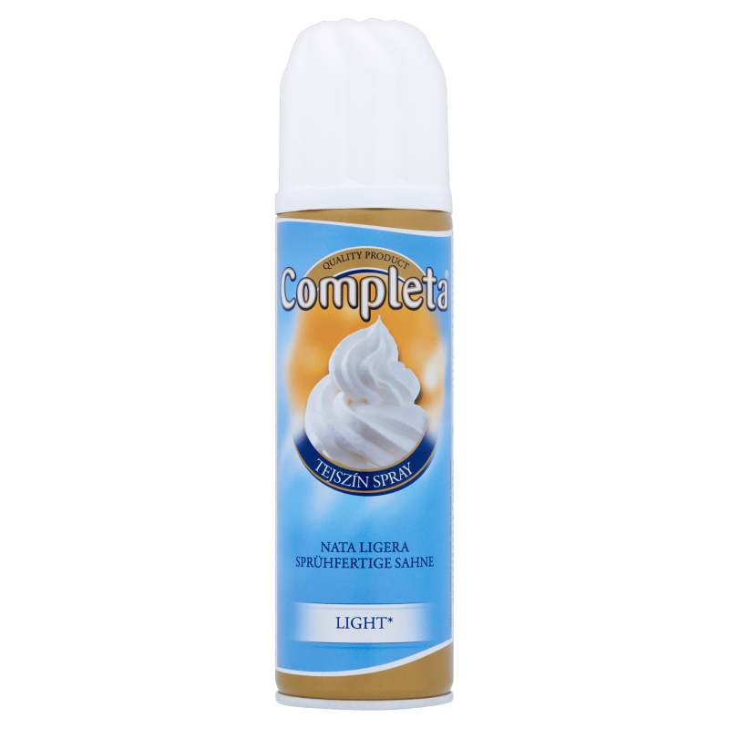 Completa light whipped cream spray with 18% fat content