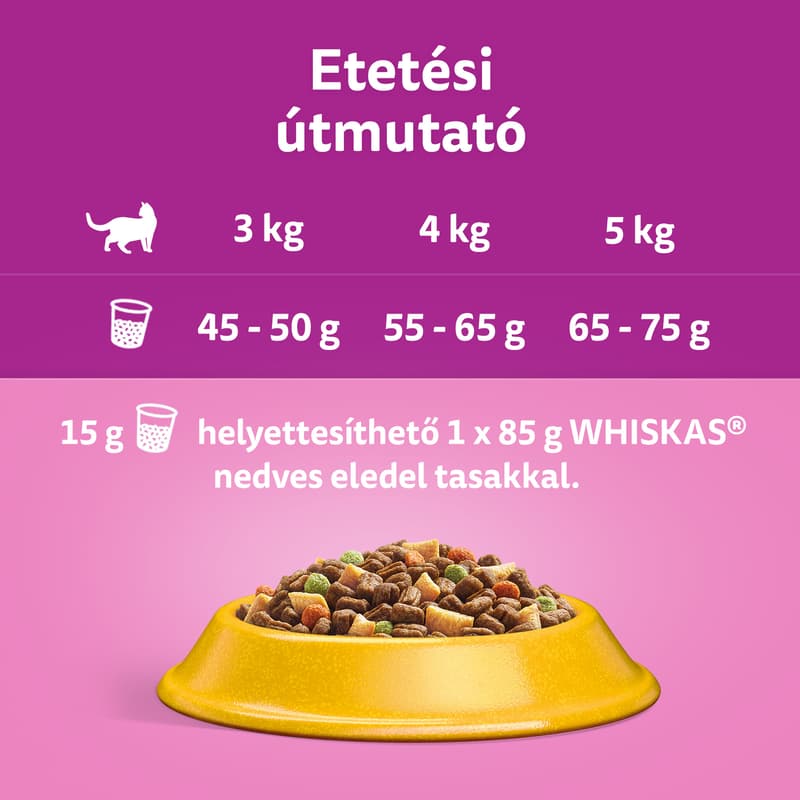 Whiskas dry pet food for cats with chicken