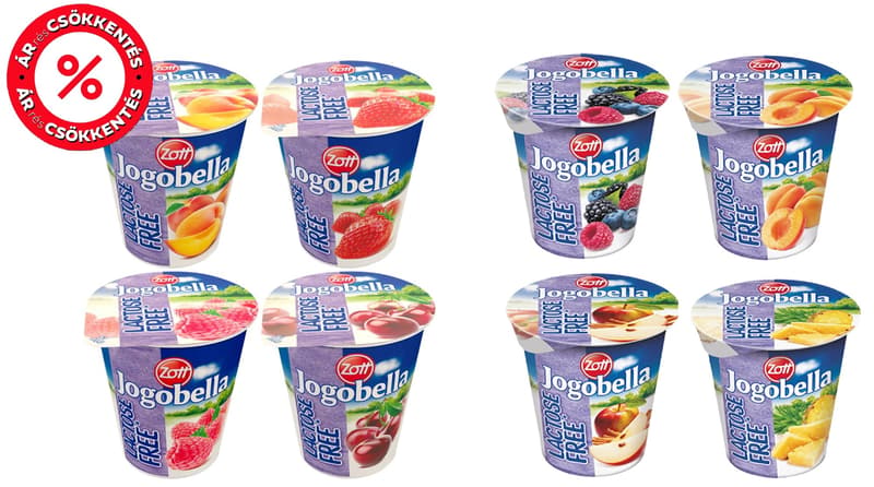 Jogobella Laktózmentes joghurt többféle ízben