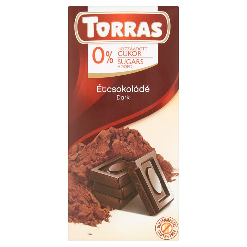 Torras dark chocolate without added sugar, with sweetener